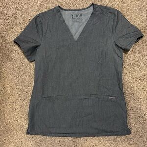 FIGS gray two pocket scrub top Sz small